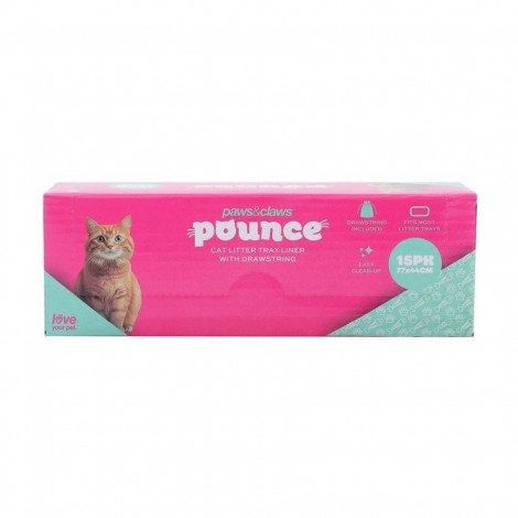 **Paws And Claws Pounce Pet Cat Litter Tray Liner Drawstring **Paws And Claws Pounce Pet Cat Litter Tray Liner Drawstring