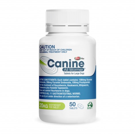 Canine Allwormer Tablets 20kgs (44lbs)