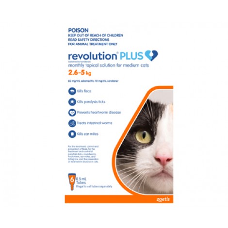 Revolution Plus Medium Cat 2.5-5kg (5.5-11lb) (Orange)