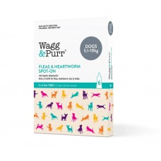 Wagg & Purr Fleas and Heartworm  for Dogs (Brown) 5.1-10kg (11-22lbs)