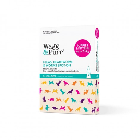 Wagg & Purr Fleas and Heartworm for ) for Puppies & Kittens unto 4kg (5.5lbs)