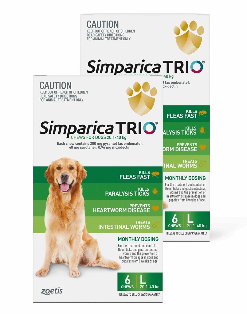 Simparica trio 20 1 40kg 44 88 lb green simtrig