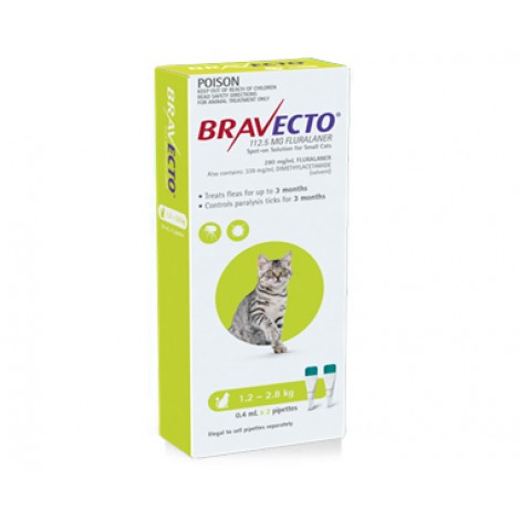 Bravecto Spot On Small Cats Green 