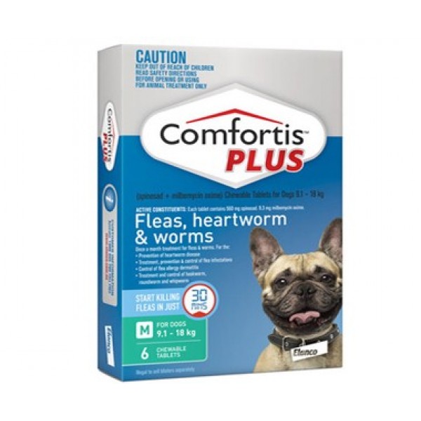Comfortis Plus Green Medium Dog Dogs Puppies