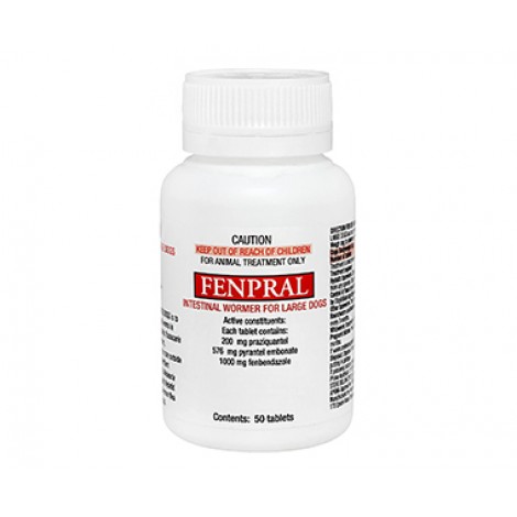Fenpral Allwormer for Large Dogs 40kg (88Lbs) - 50 Tablet Pack