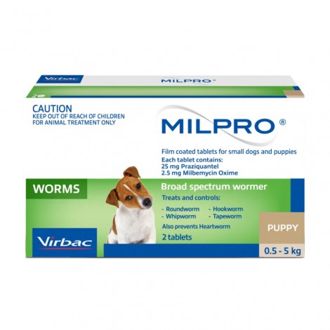 Milpro for Small Dogs & Puppies 0.5-5kg  (1.1-11lbs)