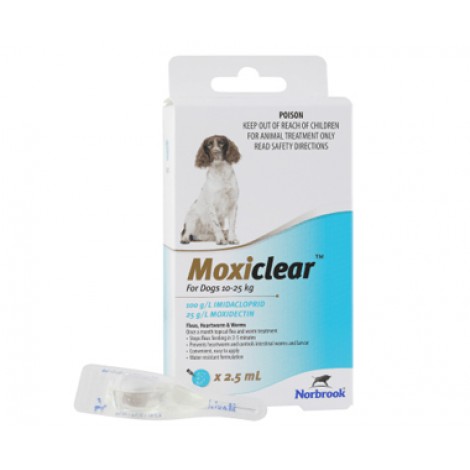 Moxiclear For Dogs 10-25kg Blue 6 Vials