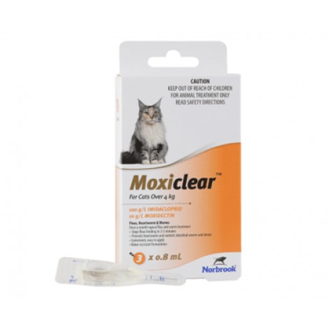 Moxiclear For Cats over 4kg Orange 6 Vials