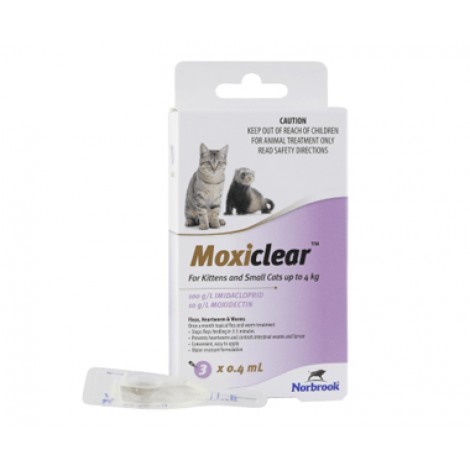 Moxiclear For Kittens & Small Cats Purple 6 Vials