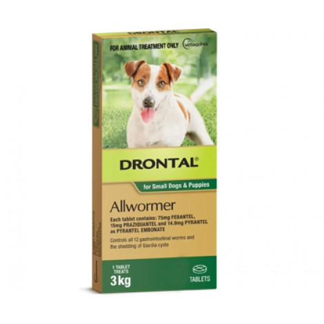 Drontal Sml Dogs & Puppies 3 kg (6.6lb) Tablets
