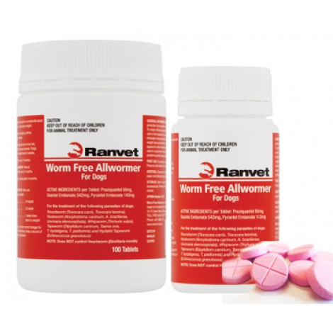 Ranvet Allwormer Tablets 10kg (22lb)
