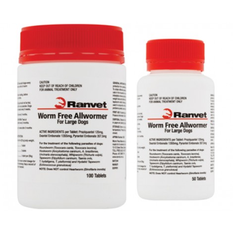 Ranvet Allwormer Tablets 25kg (55lb)