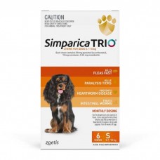 **Simparica Trio 5.1-10kg (11-22 lb) Orange 6 pack (+ 2 Free Chews)