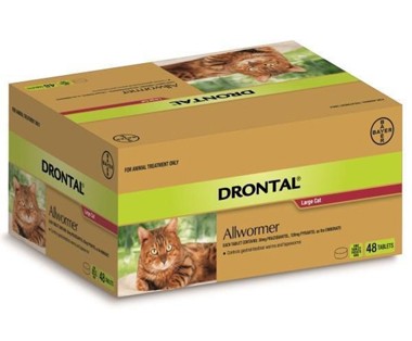 Drontal Plus Large Cat Dewormer 2 x 6 kgs ( 2 x 14 lbs) Tablet P